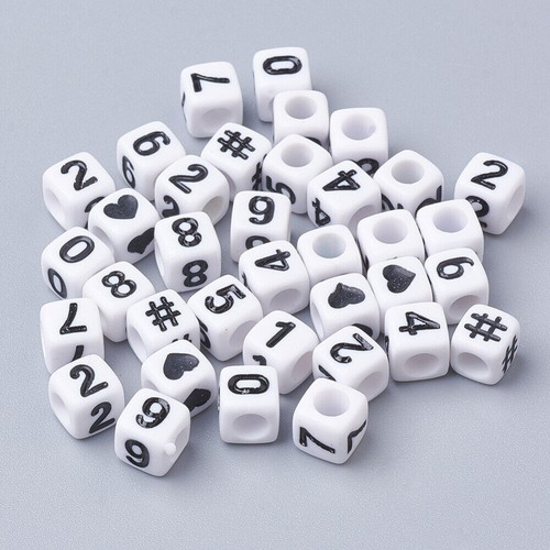 200 stück acryl perlen 7x7mm - stück,
