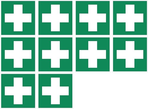 10x aufkleber rettungszeichen - 10x,